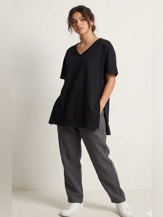 no brand Tops - Women's V Neck T Shirts Casual Side Split Short Sleeve Casual Loose Tunic Tees